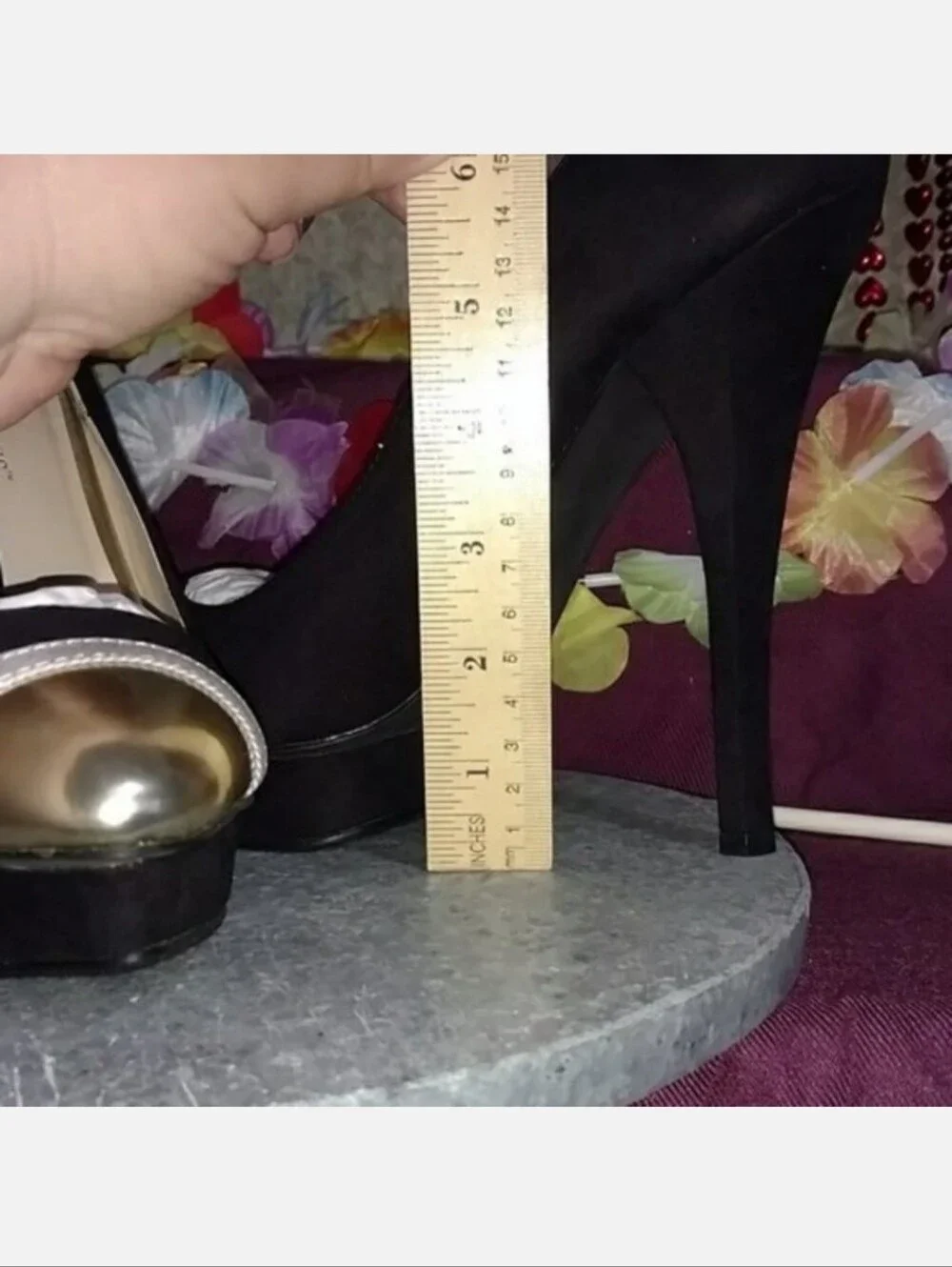 JustFab ELECTRA Black Silver Toe Heels Size 10